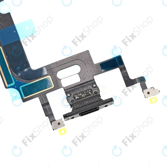 Złącze ładowania z taśmą flex do iPhone XR, Czarny, Black
