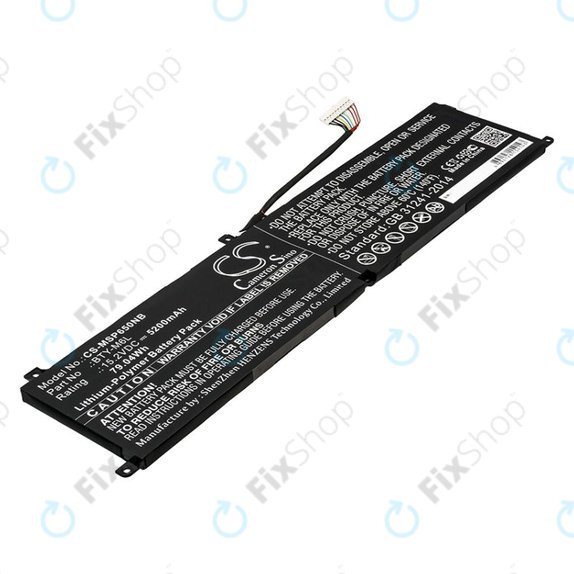 Bateria do MSI GS65 Stealth Thin, PS63, P65 Creator 8RF, 5200mAh, Li-Pol, 15.2V, BTY-M6L, HQ