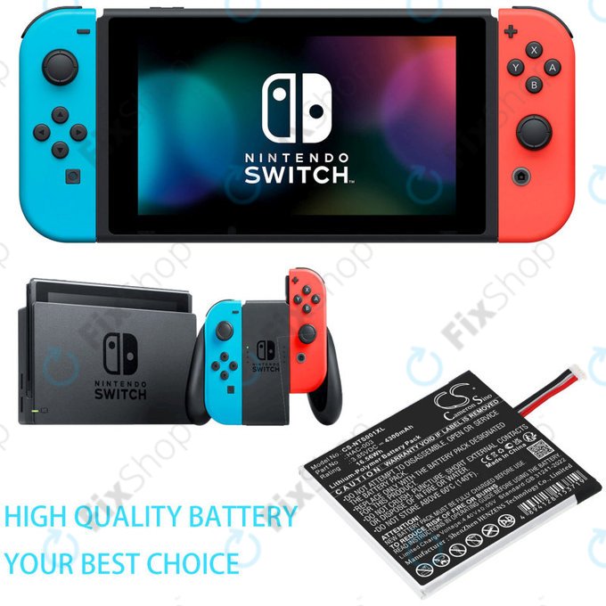 Bateria do Nintendo Switch HAC-001, 4300mAh, Li-Pol, 3.85V, HAC-003, HQ