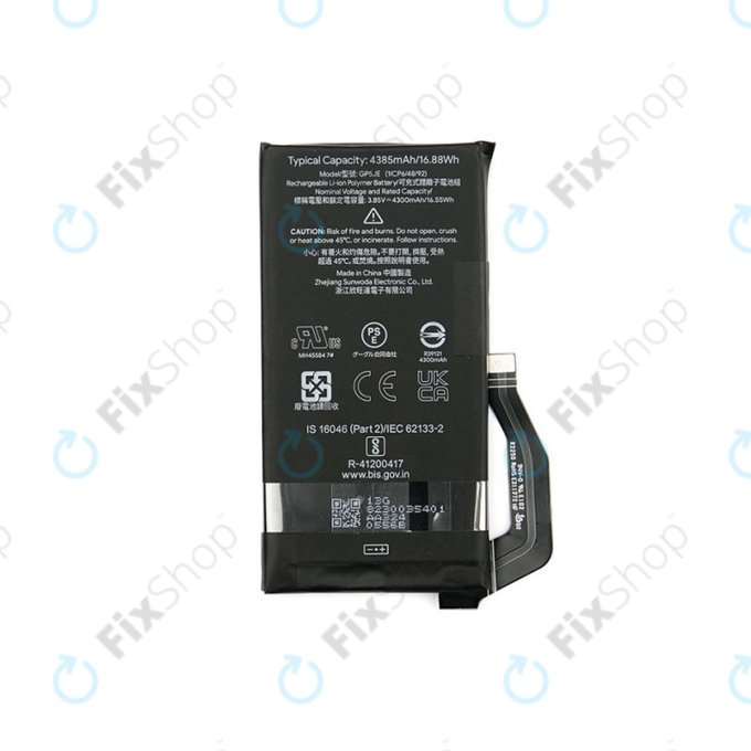 Bateria do Google Pixel 7a, GP5JE, 4385mAh, G949-00398-00, Genuine Service Pack