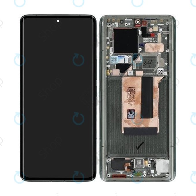 Wyświetlacz do Xiaomi 13 Ultra, Ekran dotykowy z ramką, 56000500M100, Zielony, Green, Genuine Service Pack