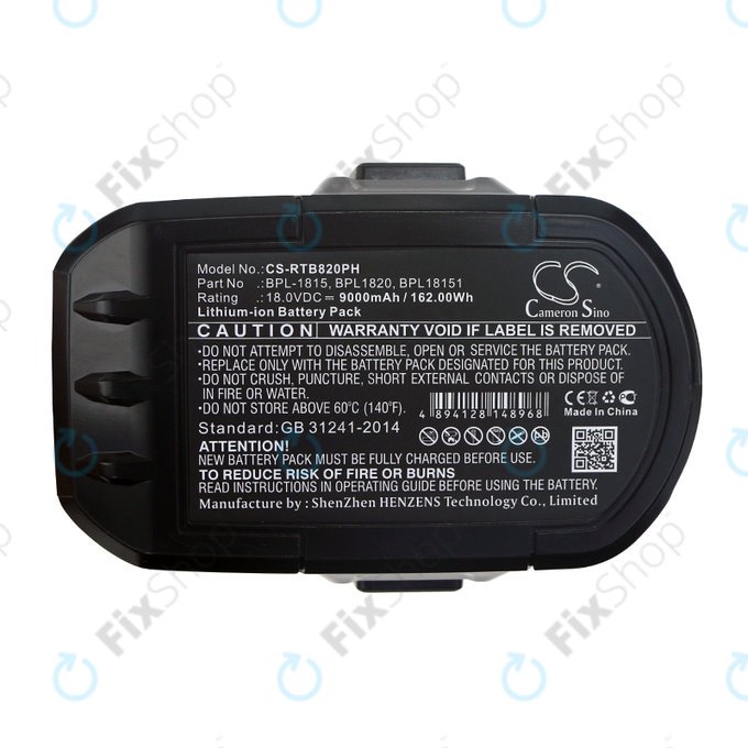 Bateria do Ryobi BID1821, CCC, CTR-180l, P200, P600, P730, 9000mAh, Li-Ion, 18V, BPL-1815, HQ
