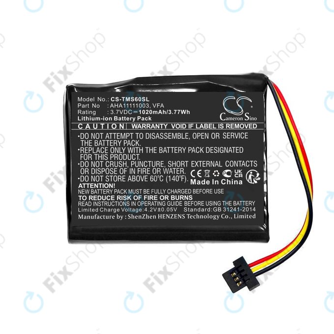 Bateria do TomTom Start 60, 1020mAh, Li-Ion, 3.7V, VFA, HQ