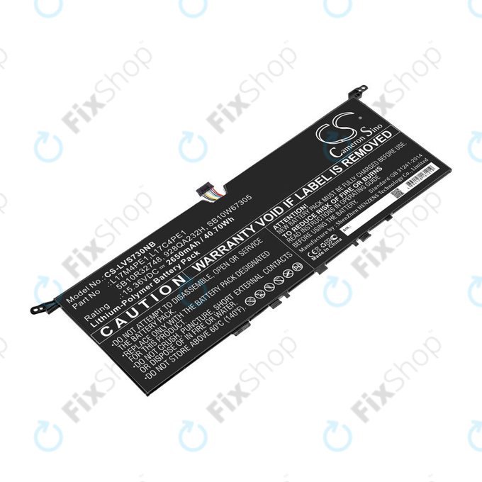 Bateria do Lenovo IdeaPad 730-13, 2650mAh, Li-Pol, 15.36V, 5B10R32748, HQ