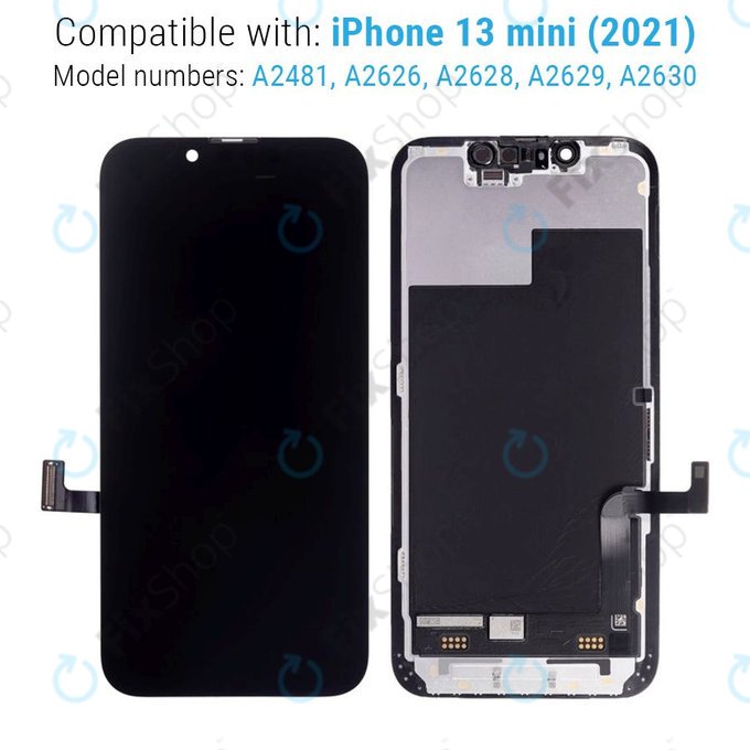 Wyświetlacz Hard OLED dla iPhone 13 Mini, Ekran dotykowy z ramką, FixPremium
