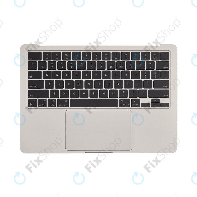 Górna rama klawiatury do MacBook Air 13", A3113 (2024), z klawiaturą US i baterią, Starlight, 661-40229, Genuine Apple