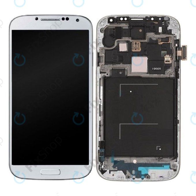 Wyświetlacz OLED do Samsung S4 i9505, Ekran dotykowy z ramką, White Frost