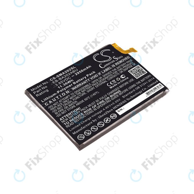 Bateria dla Samsung A10e, A20e A202F, 2950mAh, Li-Pol, 3.85 V, EB-BA202ABU, HQ