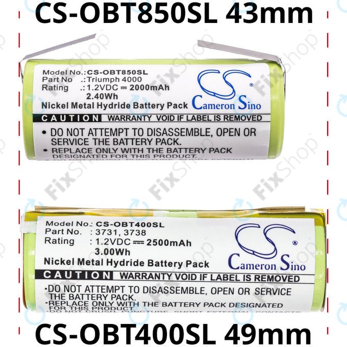 Bateria do Oral-B Triumph 4000, 2000mAh, Ni-MH, 1.2V, 3761, HQ