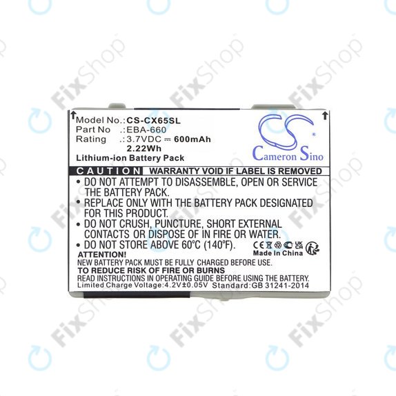 Bateria do Siemens M8, A31, CS66, SS66, 600mAh, Li-Ion, 3.7V, EBA-660, HQ