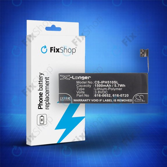 Bateria do iPhone 5S, 5C, 616-0652, 616-0720, 1500mAh, HQ