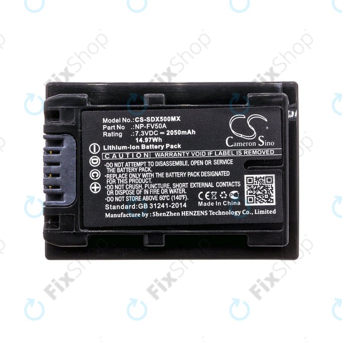 Bateria do Sony Fdr-Ax33, Sony Fdr-Ax40, Sony Fdr-Ax45, Sony Fdr-Ax, 2050mAh, Li-Ion, 7.3V, NP-FV50A, HQ
