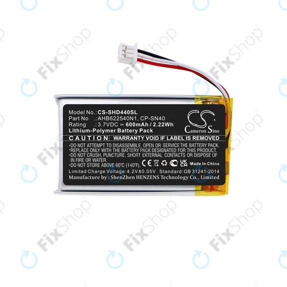 Bateria do Sennheiser Momentum 2.0, 3.0, Urbanite XL, 600mAh, Li-Pol, 3.7V, AHB622540N1, HQ