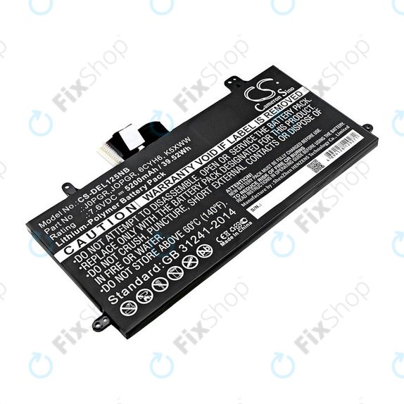 Bateria do Dell Latitude 5290, Latitude 12 5285, 5200mAh, Li-Pol, 7.6V, J0PGR, HQ