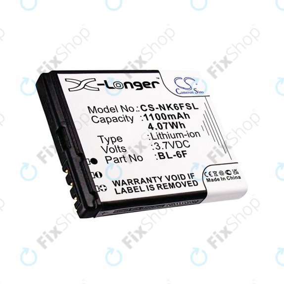 Bateria do Nokia N78, N79, N95 8GB, 1100mAh, Li-Ion, 3.7V, BL-6F, HQ