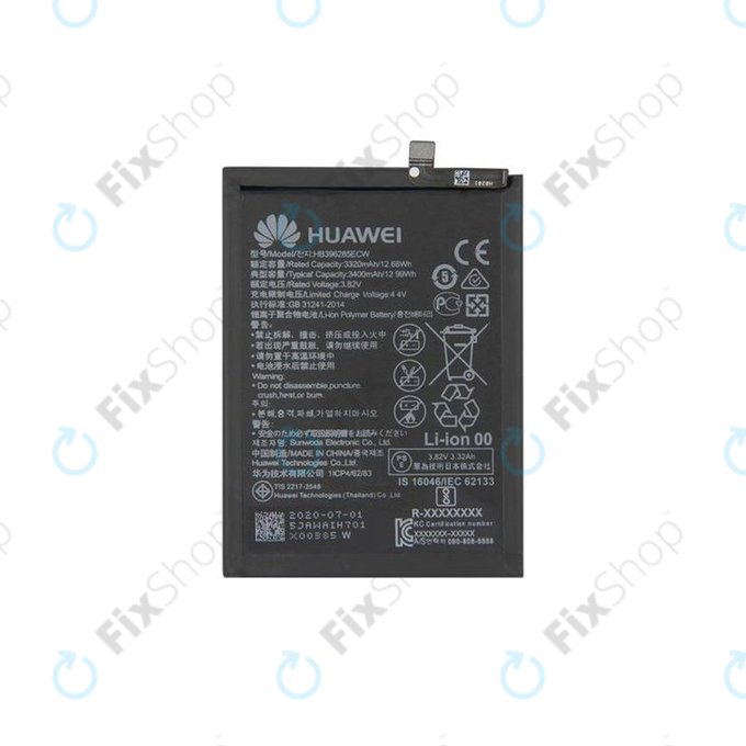 Bateria do Huawei P20, Honor 10, HB396285ECW 3400mAh, 24022573, 24022756, Genuine Service Pack