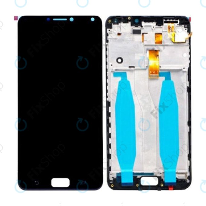 Wyświetlacz do Asus Zenfone 4 Max ZC554KL (X00ID), Ekran dotykowy z ramką, Deepsea Black, Genuine Service Pack