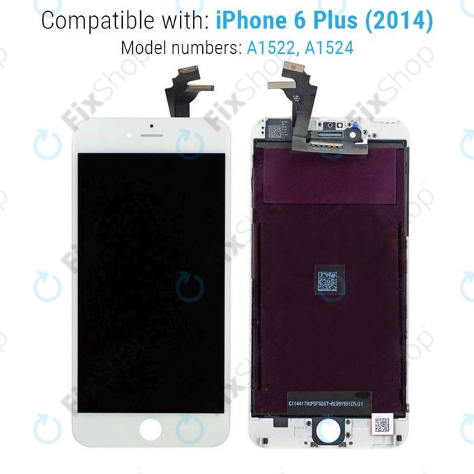 Wyświetlacz dla iPhone 6 Plus, White, Ekran dotykowy z ramką