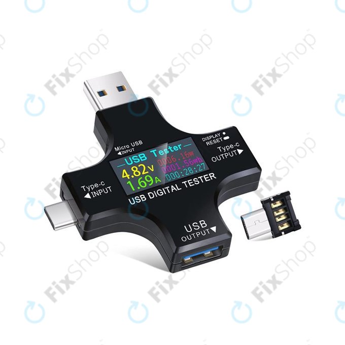 Cyfrowy tester USB z USB C i USB 3.0, Eversame 2w1