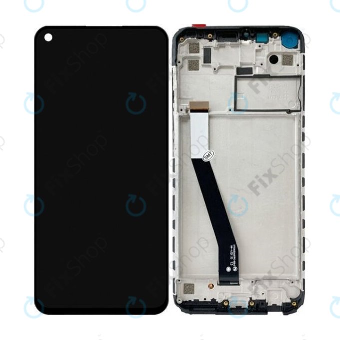 Wyświetlacz do Xiaomi Redmi Note 9, Ekran dotykowy z ramką, Czarny, Black, TFT