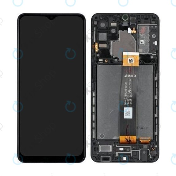 Wyświetlacz do Samsung A32 5G A326B, Ekran dotykowy z ramką, GH82-25121A, GH82-25122A, Awesome Black, Genuine Service Pack