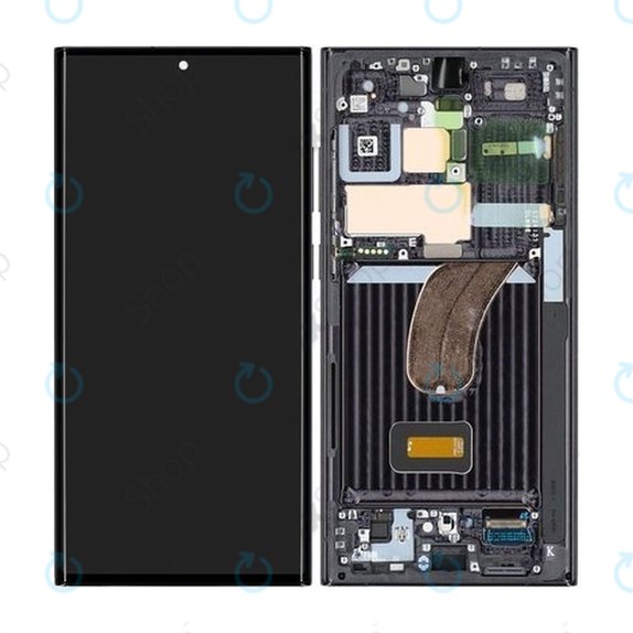 Wyświetlacz do Samsung S23 Ultra S918B, Ekran dotykowy z ramką, Phantom Black, GH82-30466A, GH82-30465A, Genuine Service Pack