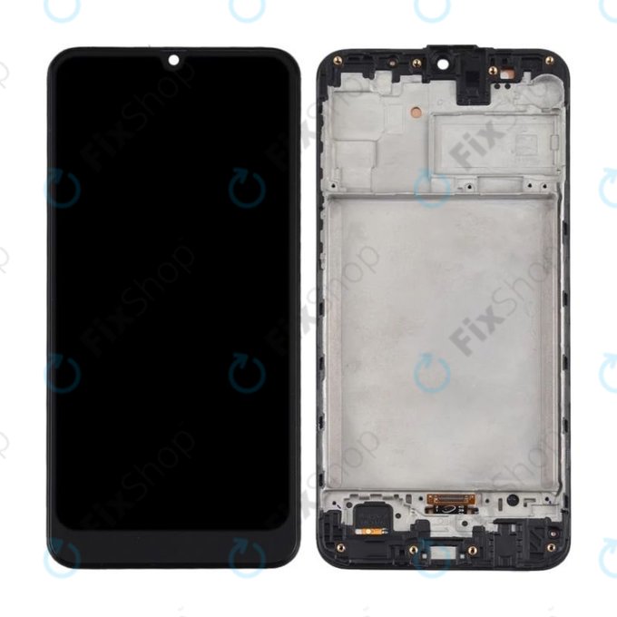 Wyświetlacz do Samsung M31 M315F, Ekran dotykowy z ramką, Space Black, TFT