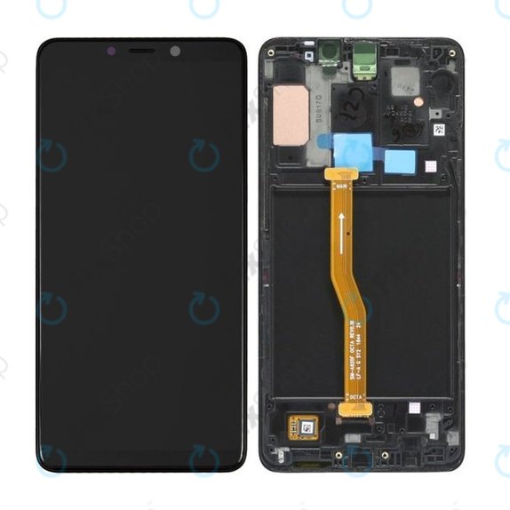 Wyświetlacz do Samsung A9 A920F (2018), Ekran dotykowy z ramką, GH82-18308A, GH82-18322A, Caviar Black, Genuine Service Pack
