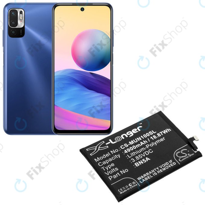 Bateria dla Xiaomi Poco M3 Pro, Redmi Note 10, Note 11, 4900mAh, Li-Pol, 3.85 V, BN5A, HQ