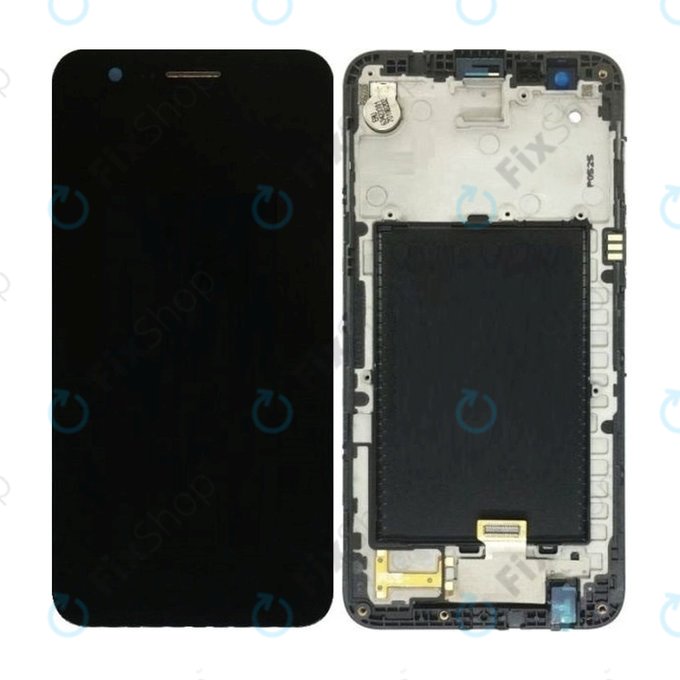 Wyświetlacz do LG K10 M250N (2017), Ekran dotykowy z ramką, Czarny, Black, TFT
