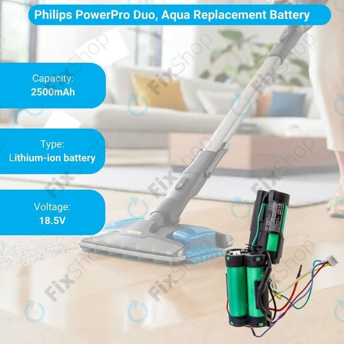 Bateria do Philips PowerPro Duo, PowerPro Aqua, 5ICR19/65, Li-Ion, 18,5V 2500mAh, HQ