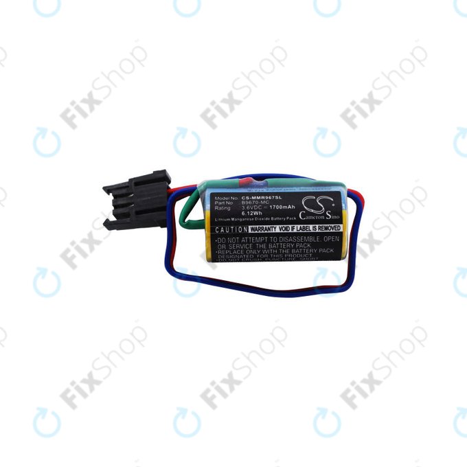Bateria do Mitsubishi Robot Control PLC, A RH, MR, 1700mAh, Li-MnO2, 3.6V, B9670-MC, HQ
