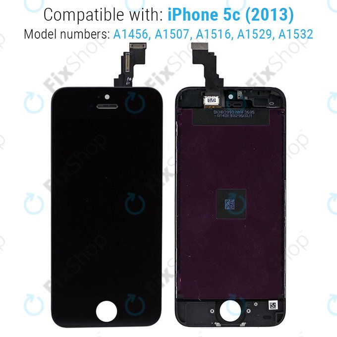 Wyświetlacz dla iPhone 5C, Black, Ekran dotykowy z ramką