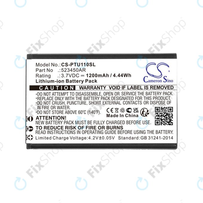 Bateria do Panasonic Kx-Tf200, Kx-Tu110, 1200mAh, Li-Ion, 3.7V, 523450AR, HQ