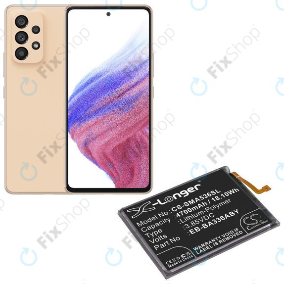 Bateria dla Samsung A33 A336B, A53 A536B, 4700mAh, Li-Pol, 3.85 V, EB-BA336ABY, HQ
