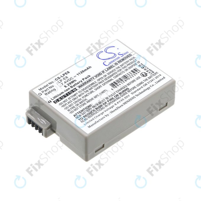 Bateria do Canon EOS 550D, 600D, LP-E8, Li-ion, 7.4V, 1120mAh, HQ