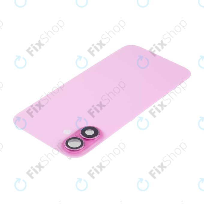Tylne szkło obudowy z obiektywem aparatu, metalową płytką i magnesami Magsafe do iPhone 16, Różowy, Pink