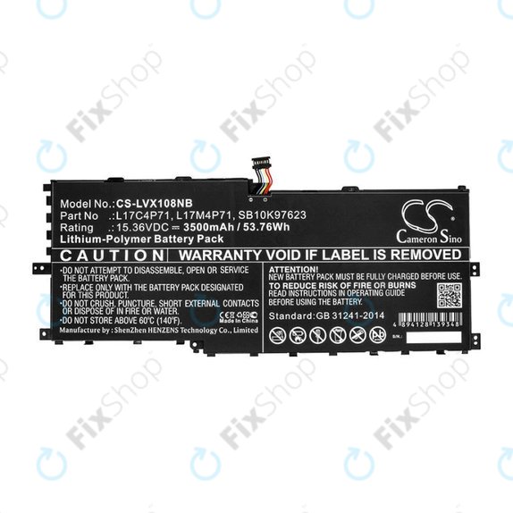 Bateria do Lenovo ThinkPad X1 Yoga 2018, 3500mAh, Li-Pol, 15.36V, L17C4P71, HQ
