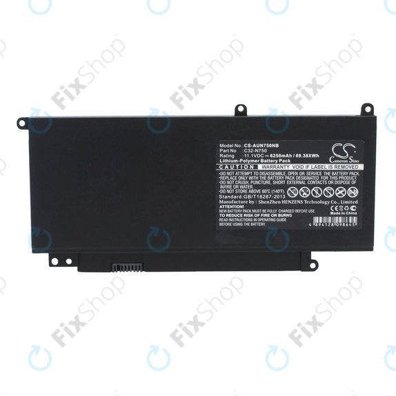 Bateria do Asus N750, R750, 6250mAh, Li-Pol, 11.1V, C32-N750, HQ
