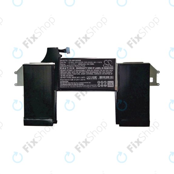 Bateria do MacBook Air 13" A1932 (Late 2018 - Mid 2019), A2179 (2020), 4800mAh, HQ