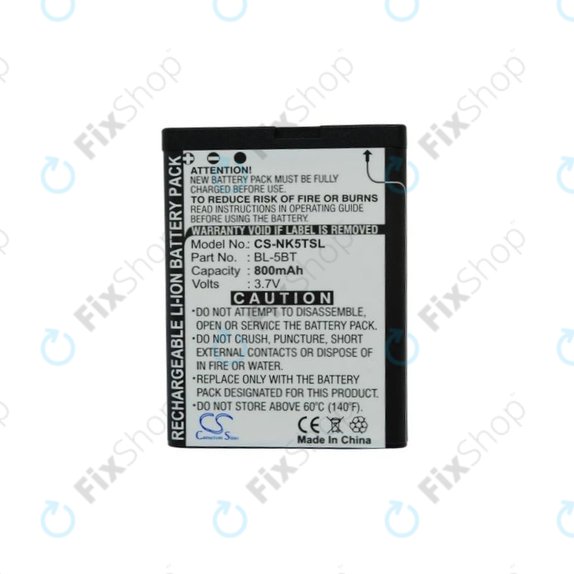 Bateria do Nokia 2600 Classic, BL-5BT, 800mAh, HQ