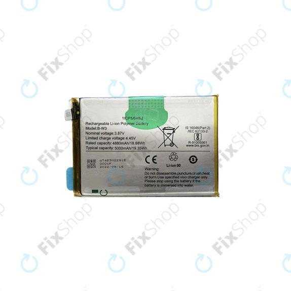Bateria do Vivo Y22s V2206, B-W3, 5000mAh