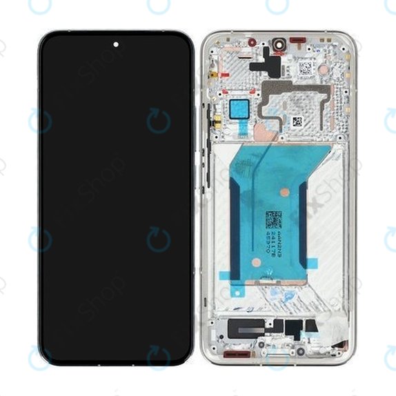Wyświetlacz do Xiaomi 14 23127PN0CC, Ekran dotykowy z ramką, Biały, White, 56000500N300, Genuine Service Pack