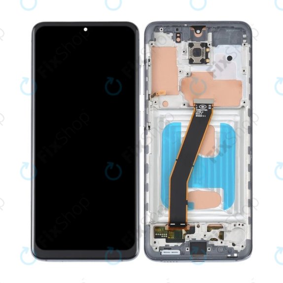 Wyświetlacz do Samsung S20 G980F, Ekran dotykowy z ramką, Cosmic Grey, TFT