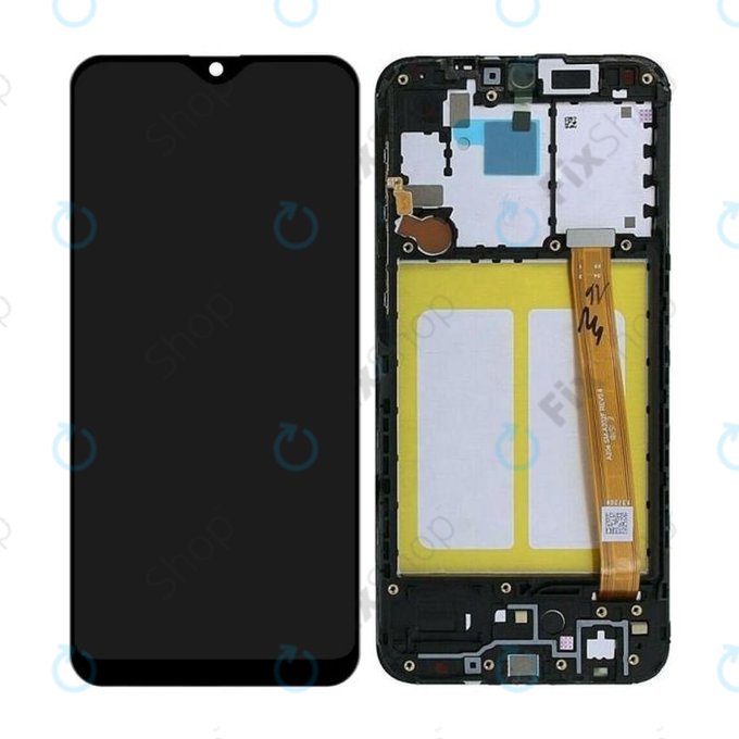 Wyświetlacz do Samsung A20e A202F, Ekran dotykowy z ramką, Czarny, Black, TFT