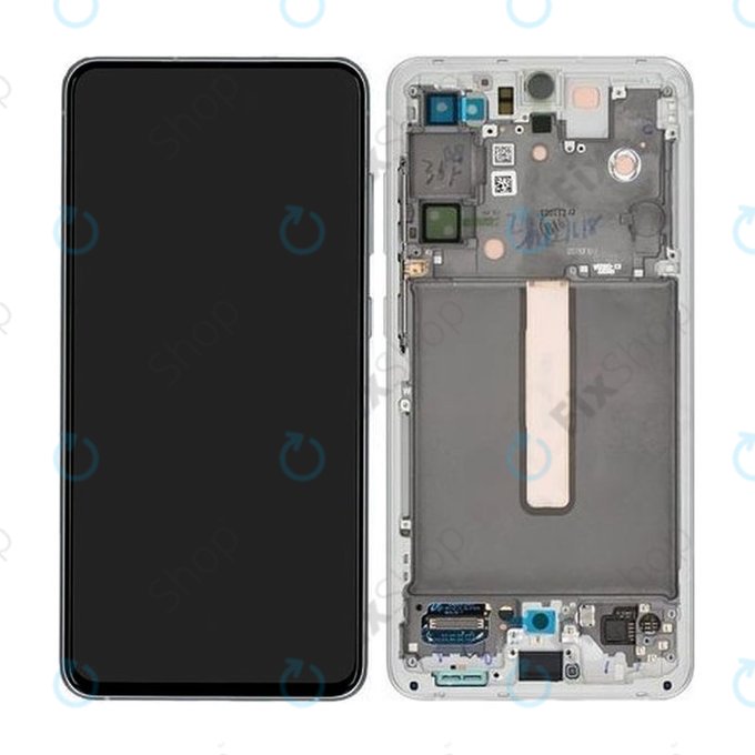 Wyświetlacz do Samsung S21 FE G990B, Ekran dotykowy z ramką, GH82-26414B, GH82-26420B, GH82-26590B, Biały, White, Genuine Service Pack