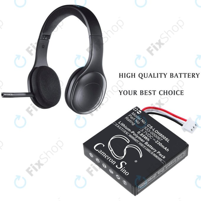 Bateria do Logitech H800, 230mAh, Li-Pol, 3.7V, 533-000067, HQ