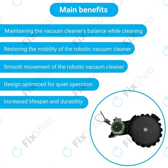 Koło z silnikiem do Xiaomi Robot Vacuum X10, Dreame Z10 Pro, L10 Plus, D10 Plus, Left, Czarny, Black