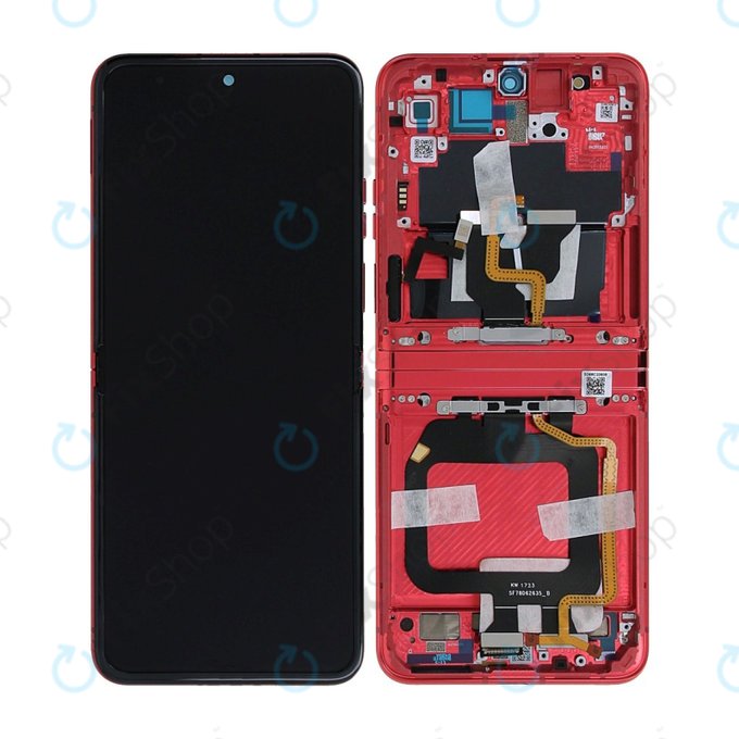 Wyświetlacz do Motorola Razr 40 Ultra, Ekran dotykowy z ramką, 5D68C22598, Viva Magenta, Genuine Service Pack