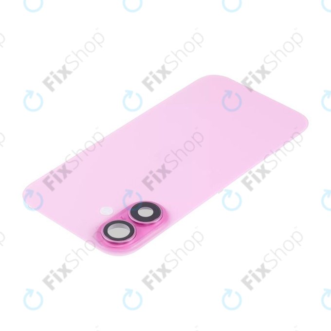 Tylne szkło obudowy z obiektywem aparatu, metalową płytką i magnesami Magsafe do iPhone 16 Plus, Różowy, Pink